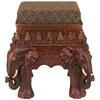 Design Toscano The Maharajah's Elephants Sculptural Upholstered Footstool NG33063